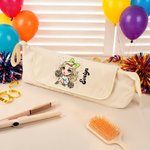 Personalized Cartoon Cheerleader Girl Portable Hair Heating Rod Storage Bag with Name Birthday Travel Accessories Gift for Women