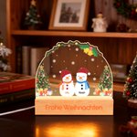 Personalisiertes Einstellbares Nachtlicht im Schneemann-Familien-Design mit Schneemännern Titeln und Namen Weihnachtsgeschenk für Kinder Familie