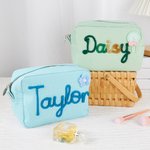 Sac de maquillage avec nom de voyage Cadeau d'anniversaire essentiel pour les femmes