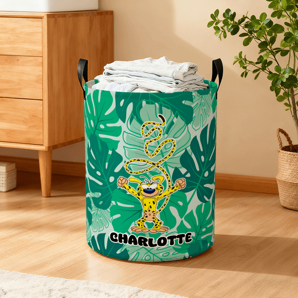 Personalised Tropical Adventure Long Tailed Marsupilami Large Storage Basket with Name Housewarming Gift for Family Friends | Callie × Marsupilami®