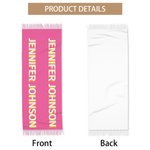 Personalised Shadow Name Multicolour Soft Warm Tassel Scarf Anniversary Winter Birthday Gift for Women Men