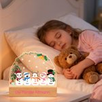 Personalisiertes Einstellbares Nachtlicht im Schneemann-Familien-Design mit Schneemännern Titeln und Namen Weihnachtsgeschenk für Kinder Familie