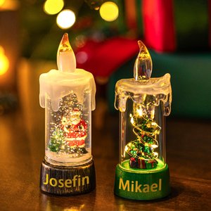 Personlig jul LED ljus med text julfest dekoration gåva till familj och vänner