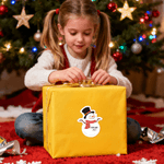 Personalized Cute Snowman Design Christmas Waterproof Stickers Labels with Name and Year Christmas Decor Party Favors for Family Kids
