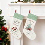 Personalized Watercolor Santa Claus Reindeer Nutcracker Christmas Stocking with Name Home Decor Christmas Gift for Kids Family Friends