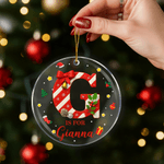Personalised Christmas Sweets Cane Initial Acrylic Ornament Tree Decoration Christmas Gift for Family Friends