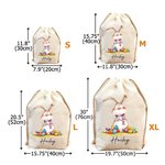Conejito de Pascua personalizado de gran capacidad Bolsa de regalo de lona con nombre Búsqueda del huevo de Pascua Fiesta de Navidad Regalo para niños Familia