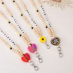 Henkilökohtainen kynä Apple puinen helmillä Badge Lanyard henkilökortin haltija tekstillä takaisin kouluun arvostus syntymäpäivälahja opettajalle