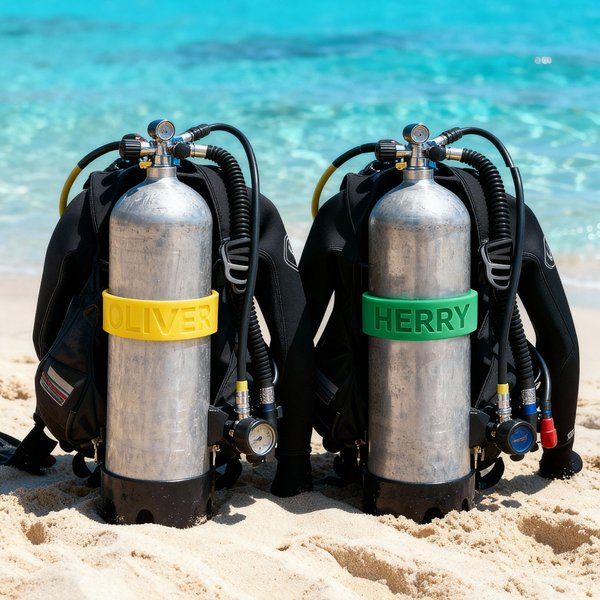 Personalized 3D Printing Multicolor Scuba Tank Name Tag Diving Accessories Birthday Gift for Scuba Divers Diving Lovers