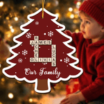 Personalisierte Weihnachtsbaum Schneeflocke Kreuzworträtsel Weihnachtsornament Home Tree Decor Weihnachtsgeschenk für Familie