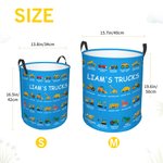 Building Fun One Load at a Time - Personalized Construction Truck Excavator Bulldozer Waterproof Laundry Basket - Gift for Boys Girls Truck Lovers