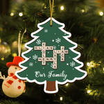Personalisierte Weihnachtsbaum Schneeflocke Kreuzworträtsel Weihnachtsornament Home Tree Decor Weihnachtsgeschenk für Familie