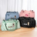 Personalized Embroidered Horse Face Name Waterproof Large Travel Duffle Bag with Shoe Compartment Equestrian Birthday Gift for Horse Lovers