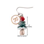 Personalized Christmas Tree Crystal Stud Earrings with Initial Dainty Jewellery Birthday Anniversary Christmas Gift for Women