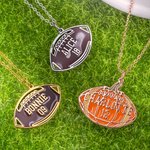 Personalised Pumpkin Football Necklace with Name and Number Dainty Jewellery Thanksgiving Day Game Day Gift for Football Player Lover