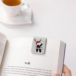 Gepersonaliseerde Kerstmuts Rendier Magnetische Leren Bladwijzer Clip met Initiaal en Naam Kerstcadeau voor kinderen