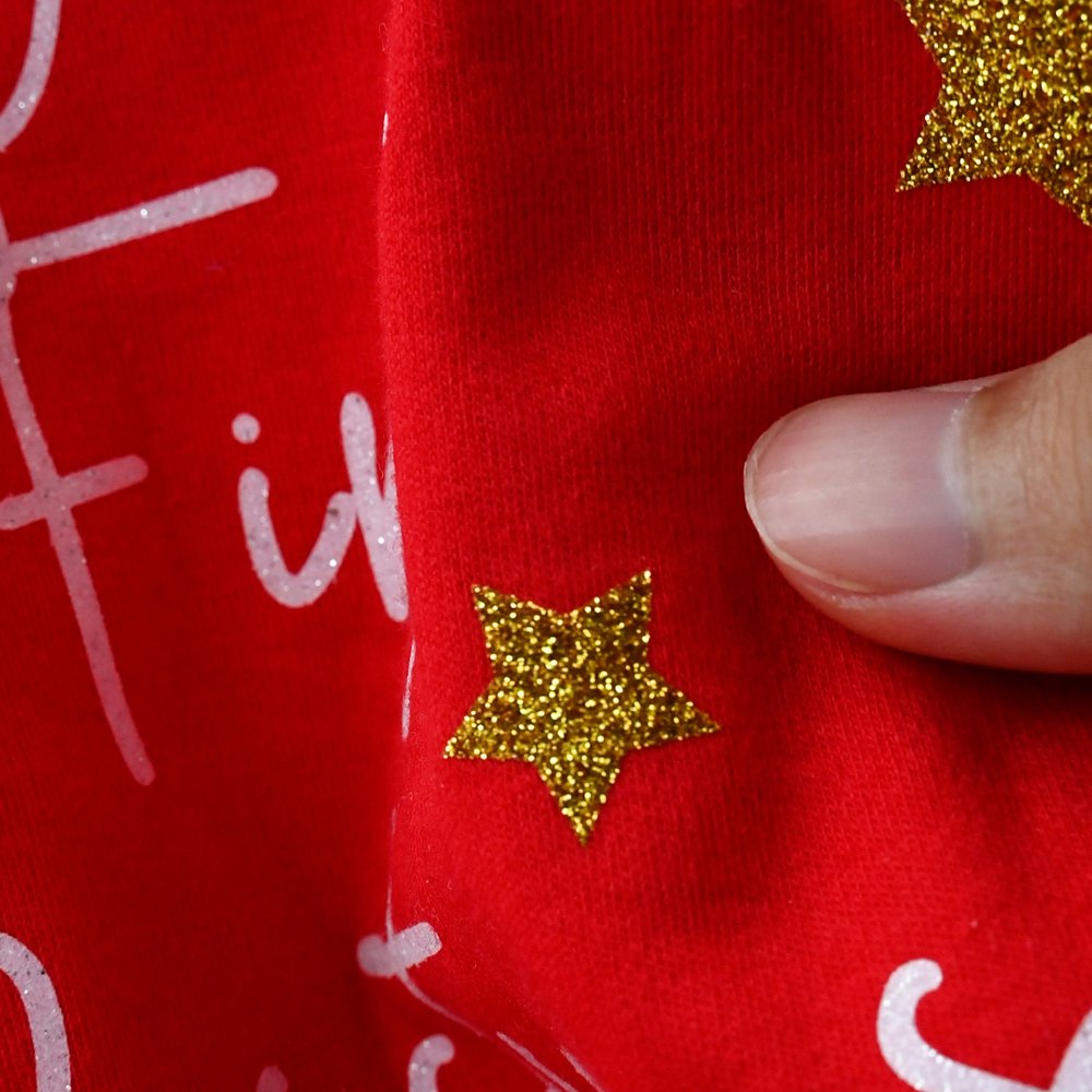 Personalized Star Pattern First Christmas 100% Cotton Baby Romper Hat Outfit with Gift Box and Name Baby's 1st Christmas Baby Shower Gift for Newborn 6