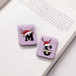 Gepersonaliseerde Kerstmuts Rendier Magnetische Leren Bladwijzer Clip met Initiaal en Naam Kerstcadeau voor kinderen
