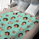Personalisierte lustiges Gesicht Foto 1-15 Fotos Multicolor weiche Decke Home Decor Weihnachten Geburtstag Geschenk für Familie Freunde Tierliebhaber