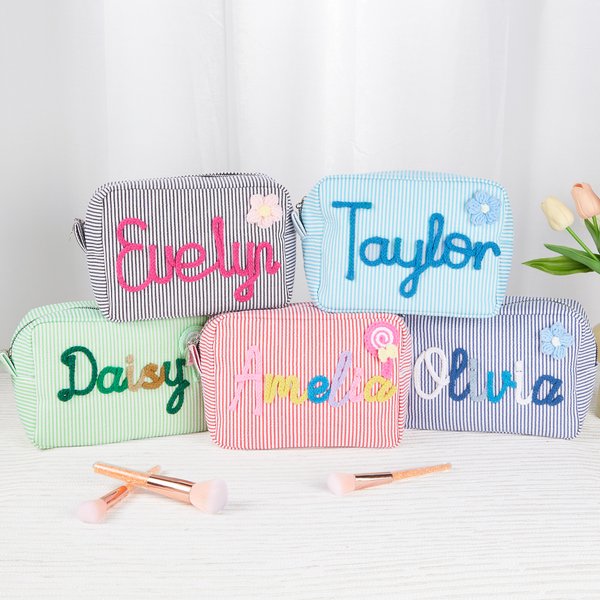 Sac de maquillage avec nom de voyage Cadeau d'anniversaire essentiel pour les femmes