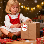 Personalized Cute Snowman Design Christmas Waterproof Stickers Labels with Name and Year Christmas Decor Party Favors for Family Kids