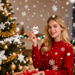 Personalized Cute Snowman Design Christmas Waterproof Stickers Labels with Name and Year Christmas Decor Party Favors for Family Kids
