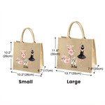 Personifierad tecknad balettflicka Jute Tote Bag med initialer och namn Reseaccessoarer Födelsedag Julklapp för balettälskare