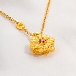 Collier de fleurs de naissance personnalisé avec pierre de naissance et initiale Cadeau de Noël pour femme Elle