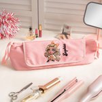 Personalized Cartoon Cheerleader Girl Portable Hair Heating Rod Storage Bag with Name Birthday Travel Accessories Gift for Women