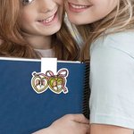 Spersonalizowana kokardka z sercem Magnetyczny klips do zakładek z 2 zdjęciami Akcesorium do czytania Świąteczny prezent urodzinowy dla miłośników książek Mól książkowy