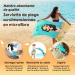 Serviette de plage personnalisée avec personnage et nom - Accessoire à séchage rapide et super absorbant - Cadeau de voyage à la plage pour enfants