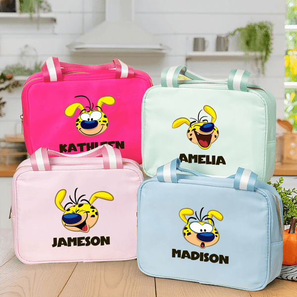 Personalised Multicolor Cute Long-Tailed Leopard Marsupilami Lunch Bag with Name Picnic Back to School Gift for Teachers Kids丨Callie × Marsupilami®