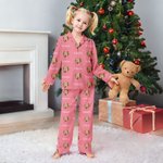 Personalised Face Photo Multicolour Soft Long Sleeve Pyjama Matching Set with Name Birthday Christmas Gift for Kids Family
