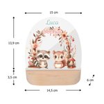 Personalisiertes Waldtier-Design LED-Nachtlicht mit Namen und Holzsockel Kinderzimmer Dekoration Geburtstag Babyparty Geschenk für Jungen Mädchen