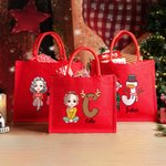 Personlig Snögubbe Tecknad Karaktär Stor röd säckväv Tote Bag med namn och initialer Party Favor Julklapp för barn Vuxna