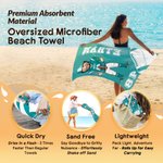 Spersonalizowany ręcznik plażowy Cartoon Football Player Quick Dry Oversized z imieniem i numerem Niezbędny prezent na lato dla miłośników piłki nożnej