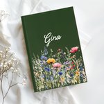 Personalisierte Wildblumen Journal Notebook mit Namen und 100 linierten Seiten täglich Journaling Geburtstag Hochzeit Party Geschenk für Frauen