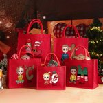 Bolso tote personalizado con personaje de dibujos animados de muñeco de nieve nombre e inicial regalo de Navidad para niños y adultos