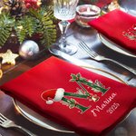 Servilleta personalizada con nombre e iniciales en 100% algodón reutilizable decoración de mesa regalo de Navidad para familia