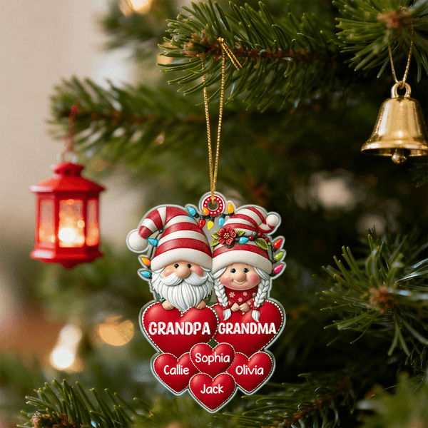 Personalisierte Lichterketten Weihnachten Elf Herz Ornament mit Spitznamen und 1-20 Namen Home Tree Decor Weihnachtsgeschenk für Familie