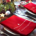 Servilleta reutilizable personalizada en 100% algodón con nombre decoración de mesa regalo de bodas fiestas y Navidad para familiar