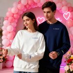 Personalised Embroidered Initials Sweatshirt Hoodie with Roman Numerals Date Engagement Anniversary Valentine's Day Gift for Newlyweds Couples