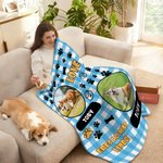 Manta personalizada con foto y huella de tu mascota con nombre y texto para decoración del hogar regalo de cumpleaños para dueños de mascotas y amigos