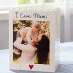 Personalized Building Blocks Brick Photo Pencil Holder Desk Decor Large Capacity Valentine's Day Father's Day Birthday Gift for Family Friends