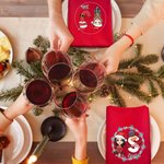 Servilleta personalizada de algodón con inicial y personaje de dibujos animados nombre y decoración de mesa regalo de Navidad para niños y familia