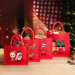 Personlig Snögubbe Tecknad Karaktär Stor röd säckväv Tote Bag med namn och initialer Party Favor Julklapp för barn Vuxna