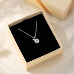 Personalized Dainty Apple Charm Necklace with Birthstone and Name Christmas Valentine's Day Birthday Anniversary Gift for Women Girlfriends Wives