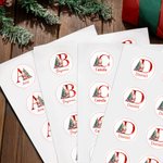 Personalized Santa Claus Christmas Tree Stickers Labels with  Name and Initial DIY Gift Decor Christmas Party Favors for Family Kids Friends