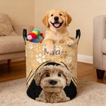 Cesto portabiancheria pieghevole personalizzato con zampette 3D e nome grande capacità regalo per amanti di cani