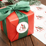 Personalised Santa Claus Christmas Tree Stickers Labels with  Name and Initial DIY Gift Decor Christmas Party Favors for Family Kids Friends